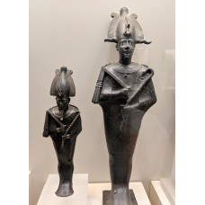 Two Egyptian bronze statuettes of Osiris